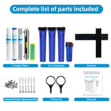 5 Stage Whole House Water Filter System w/UV - 2.5" x 20" 5 Micron