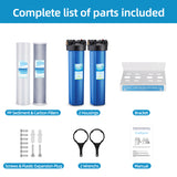 2 Stage 20 Inch Whole House Water Filtration System-Blue-1"NPT