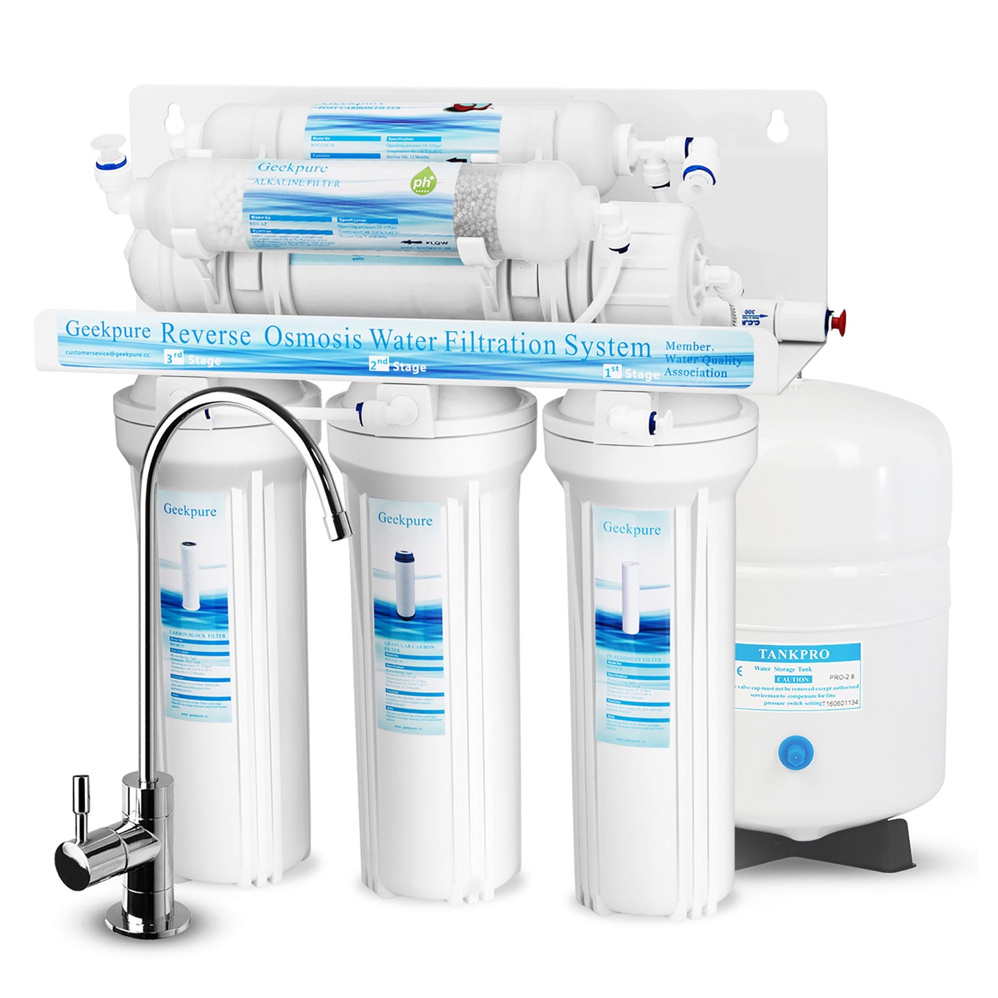 6-Stage Reverse Osmosis Water Filter System with Alkaline pH+Filter