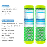 10 Inch Carbon Block Filter -2.5" x 10" - 5 Micron- Reduce Chlorine and Hardness
