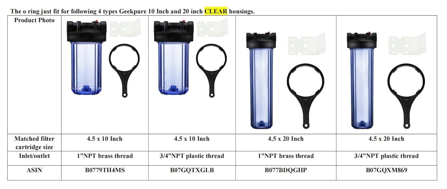 O Ring for Geekpure 4.5"x10" and 4.5"x20"Filter Housing (Special for Clear Housing)