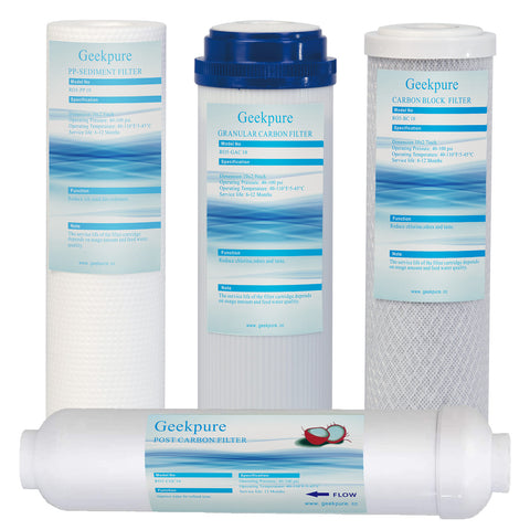 Replacement Filters Set for Reverse Osmosis RO System-Pack of 4