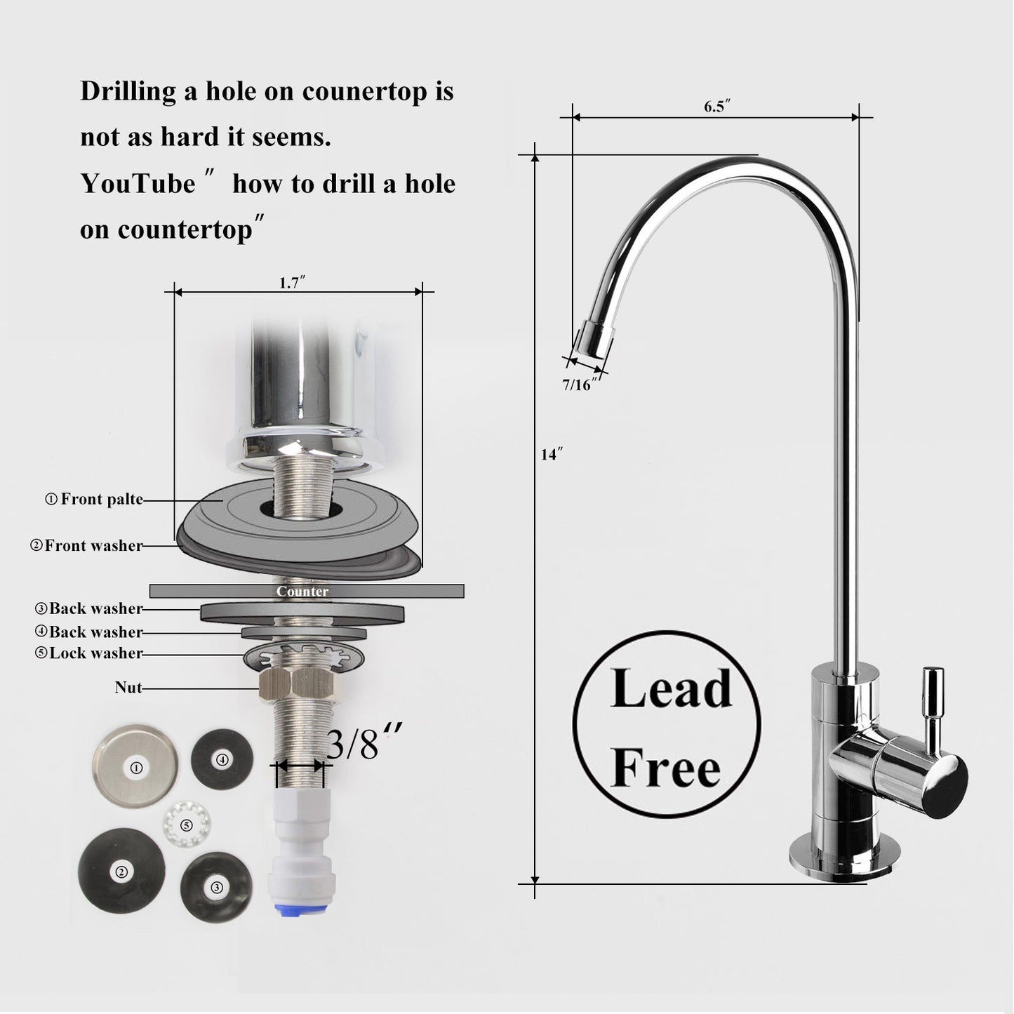 6-Stage Reverse Osmosis Water Filter System with Alkaline pH+Filter