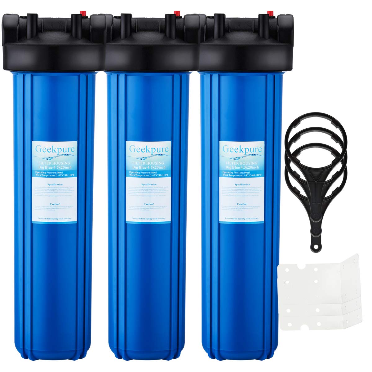 Whole House Water Filter Housing 1 Port -4.5 x 20 -Blue Color