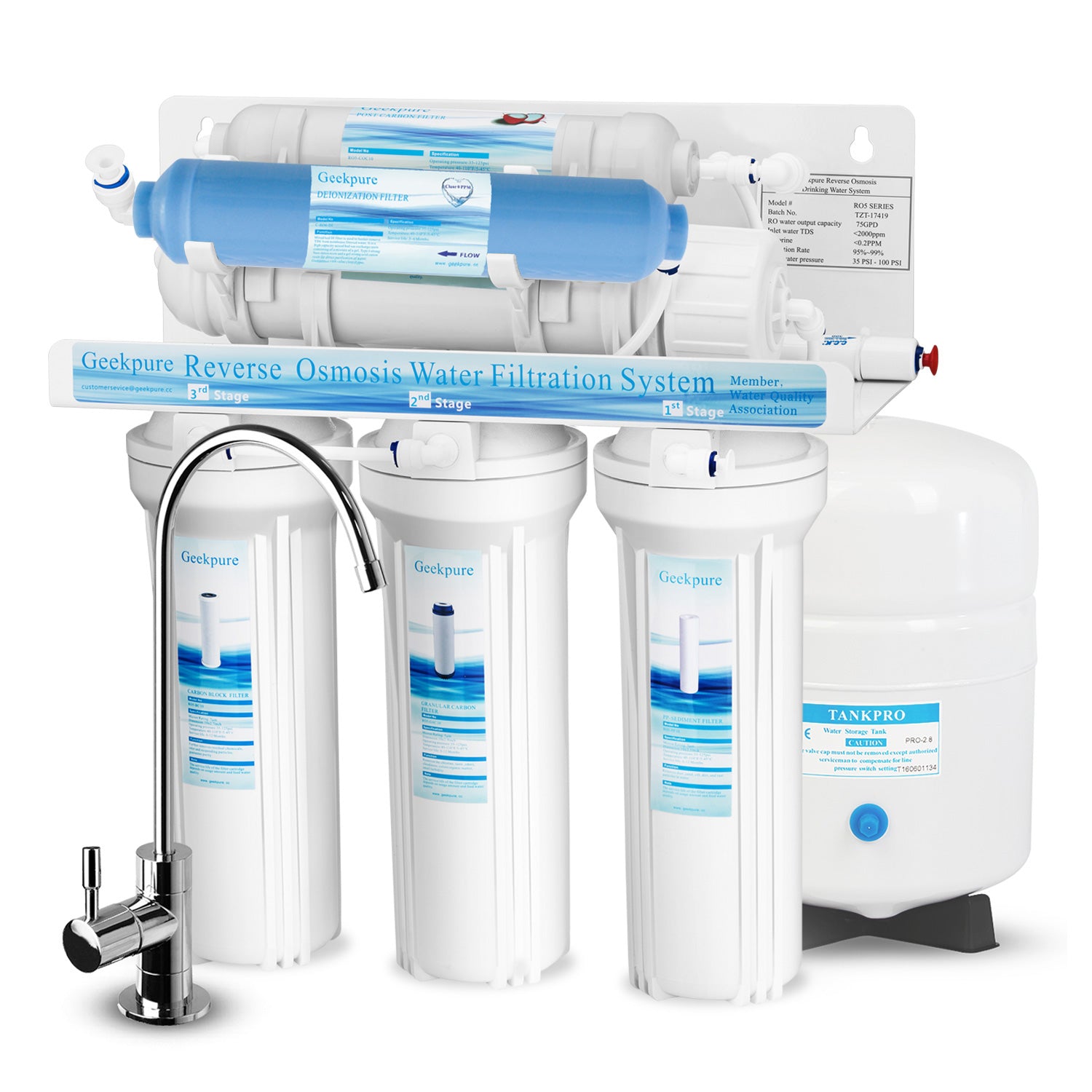 Replacement Inline Water Filter with Push Fit Connectors — UK