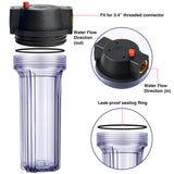 10-Inch Clear Water FilterHousing-3/4"Port-Fit for 2.5" x 10" Filters