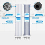 3 Stage 20 Inch Whole House Water Filter System-1"NPT-Clear