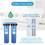 Geekpure 2 Stage Whole House Water Filtration System w/ 20" Blue Housing-1"NPT