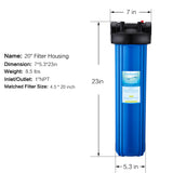 Geekpure 2 Stage Whole House Water Filtration System w/ 20" Blue Housing-1"NPT