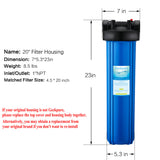 Whole House Water Filter Housing-1"NPT-Fit 4.5"x 20" Filters