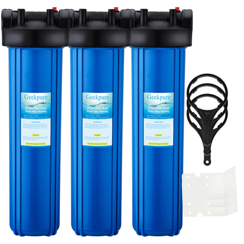 Whole House Water Filter Housing 1" Port -4.5" x 20" -Blue Color(Pack 3)