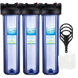 Whole House Water Filter Housing-Fit for 4.5" x 20" Filters -1"NPT-Pack of 3