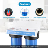 2 Stage Whole House Water Filtrer System w/ 10" Blue -1"NPT