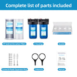 2 Stage Whole House Water Filtrer System w/ 10" Blue -1"NPT