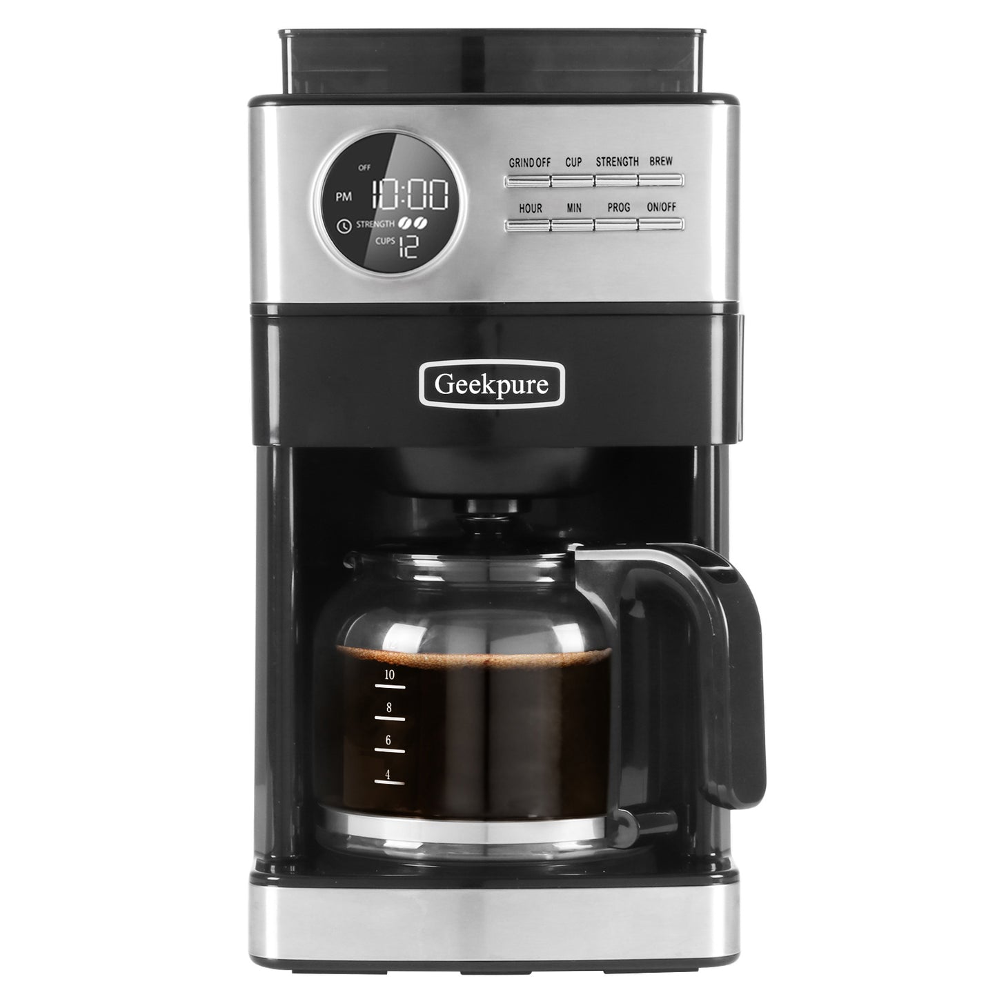 Programmable Drip Coffee Maker with Burr Grinder,12 Cups DCM-2001