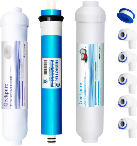 Filter Replacement Set for Geekpure 3-Stage Aquarium-Reverse Osmosis System
