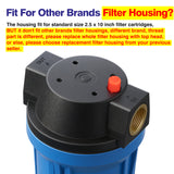 10 Inch Whole House Water Filter Blue Housing-3/4" NPT-Fit for 2.5"x10" Filters