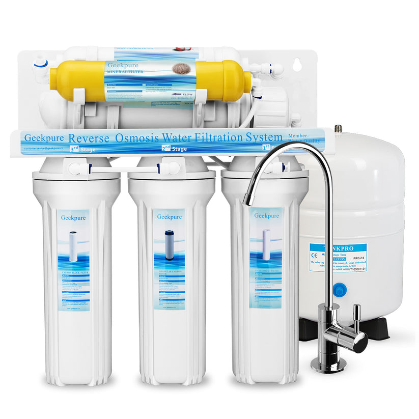 Geekpure 6-Stage Reverse Osmosis Water Filter System with Mineral Filt ...