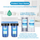 2 Stage Whole House Water Filtrer System w/ 10" Blue -1"NPT