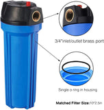 10-Inch Whole House Water Filter System - 3/4"NPT Port