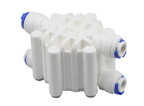 Auto Shut Off Valve / 4 Way Valve for Reverse Osmosis RO System-1/4 Inch Quick Connector-(RO5-ASV)