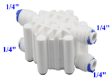 Auto Shut Off Valve / 4 Way Valve for Reverse Osmosis RO System-1/4 Inch Quick Connector-(RO5-ASV)
