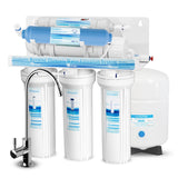 6 Stage Reverse Osmosis Drinking Water Filter System with DI Filter-75GPD