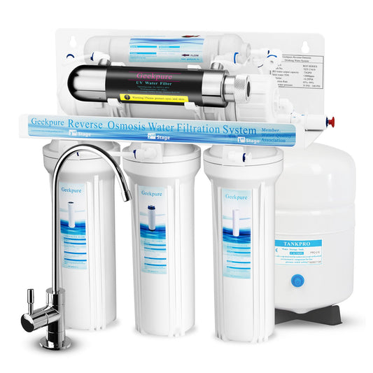 6-Stage Reverse Osmosis Water Filter System w/ UV Filter-75GPD