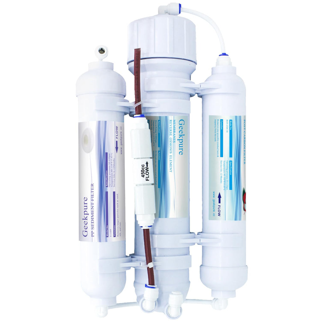Geekpure 3 Phase Portable Aquarium Countertop Reverse Osmosis RO Drinking Water Filter System-100 GPD Geekpure 3 Phase Portable Aquarium Countertop Reverse Osmosis RO Drinking Water Filter System-100 GPD