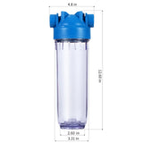 10-Inch Whole House Clear Filter Housing - 3/4"NPT Brass Port-Fit for 2.5" x 10" Filters