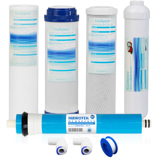 Reverse Osmosis RO Filter Replacement Set with 100 GPD Membrane-Pack of 5