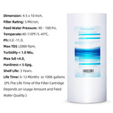 Whole House Water Filtration w/Clear Housing + 4.5"x 10" PP Sediment Filters