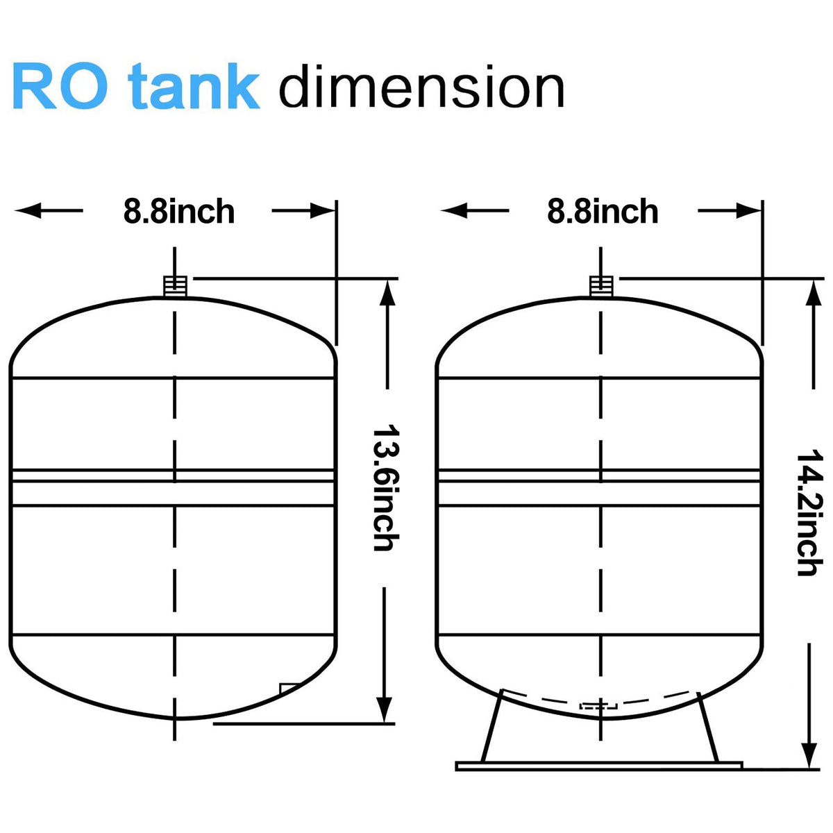 Ro Tank Dimensions 2.8 Gallon RO Water Storage Tank for Reverse Osmosis Systems -NSF Cert ...