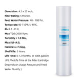 20-Inch PP Sediment Water Filter for Whole House Water Filtration (Pack of 4) -20"x4.5"