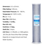 Whole House Water Filtration w/ Clear Housing + 4.5"x20" Carbon Filter-5 Micron