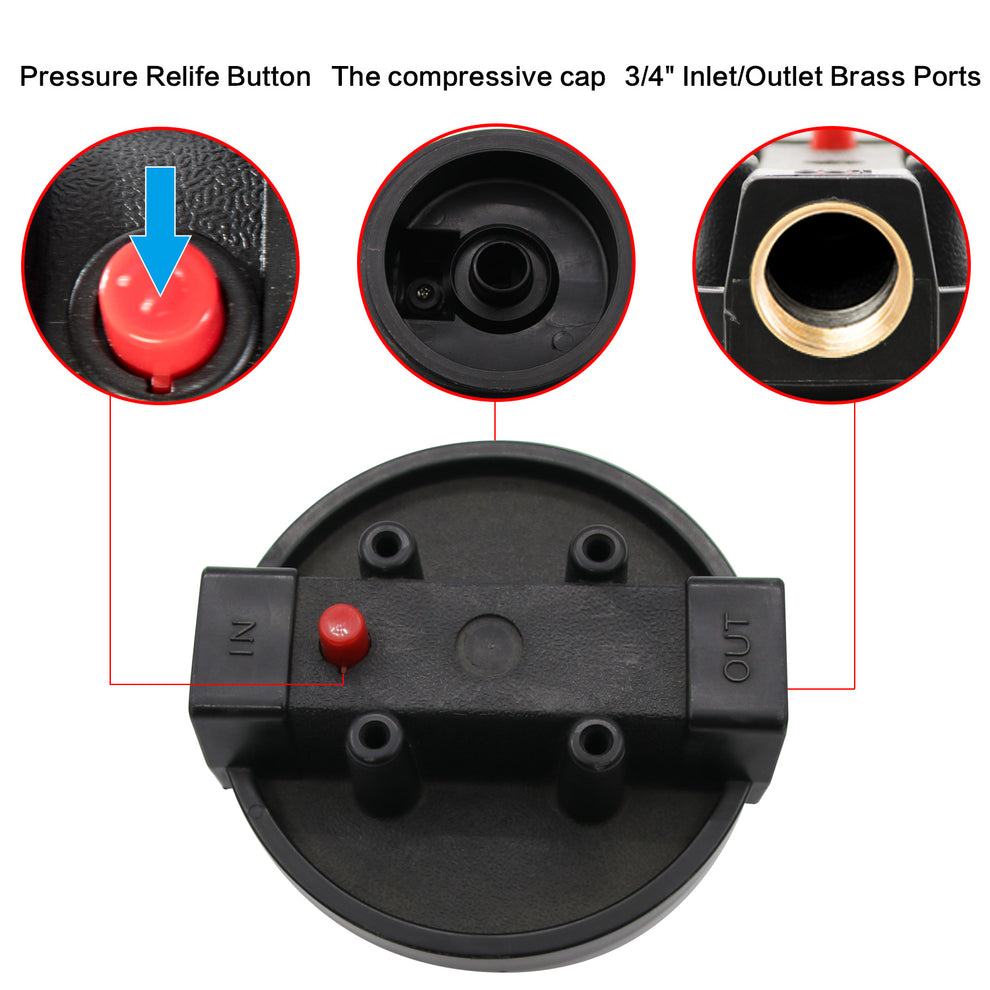 20Inch Whole House Water Filter Housing Fit for 2.5" x 20" Filters Geekpure Water Group