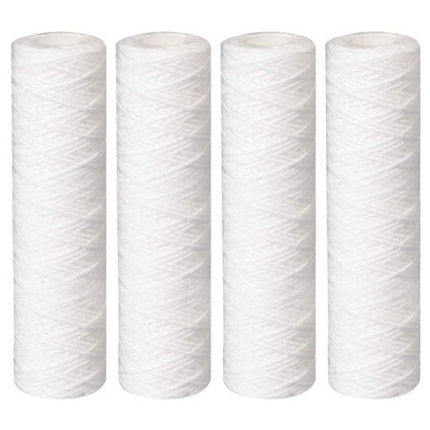 String Wound PP Spun Sediment Replacement Filter- 2.5" x 10" -5 Micron- Pack 4