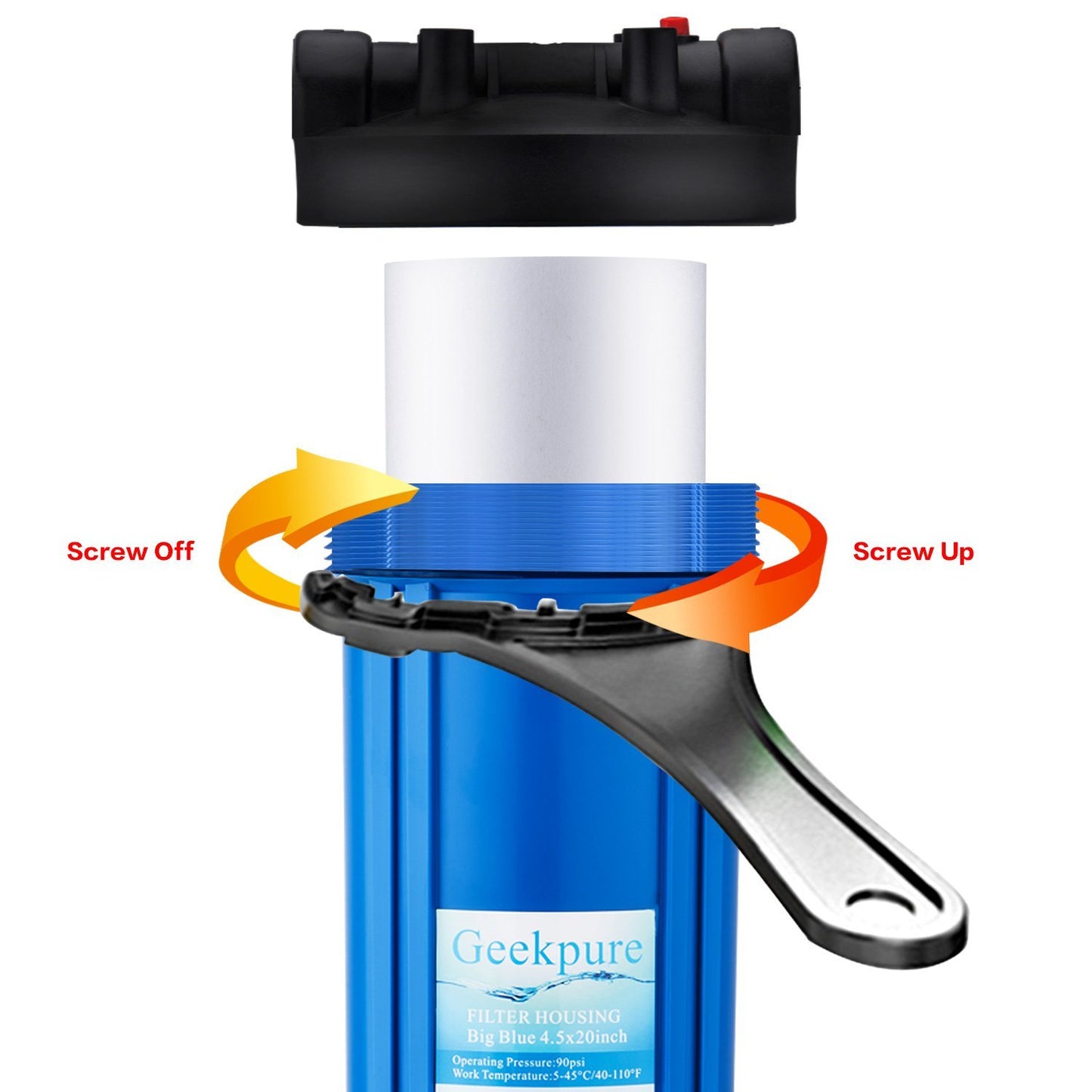 Whole House Water Filtration w/ Blue Housing and 4.5"x20" Carbon Block Filter-5 Micron