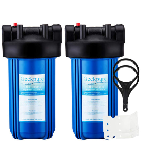 10 Inch Whole House Water Filter Housing -Fit for 4.5 "x10" Filters-Blue Color (Pack of 2)