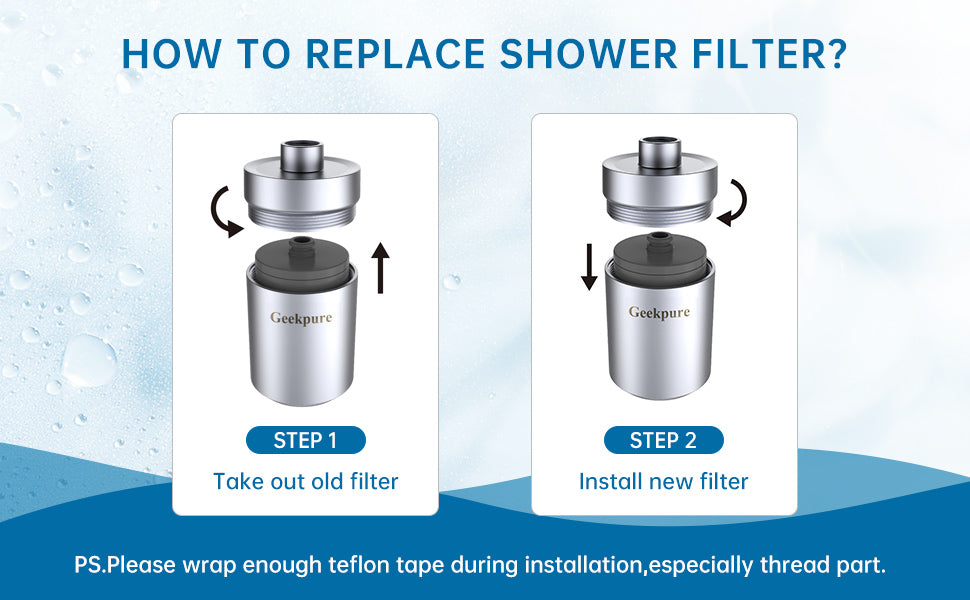 5-Stage Shower Filter Reduces Chlorine Hardness