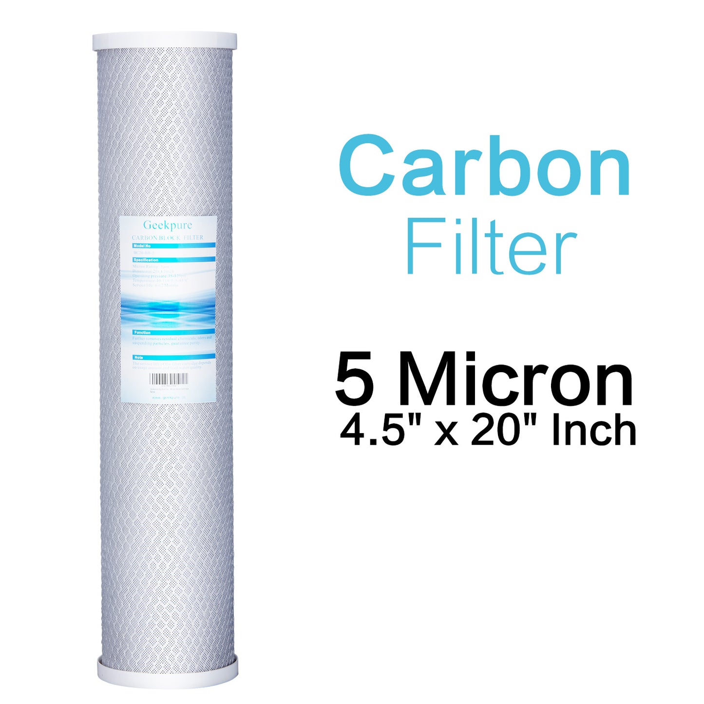 20-Inch Whole House Block Carbon Water Filters (Pack of 4) -20"x4.5“