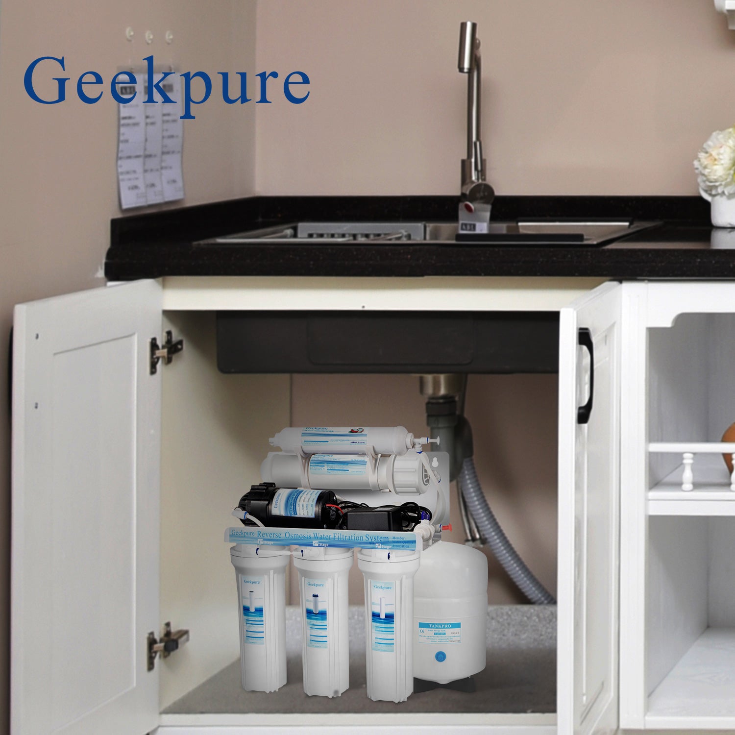 Geekpure 5 Stage Reverse Osmosis RO Drinking Water Filter System online NEW