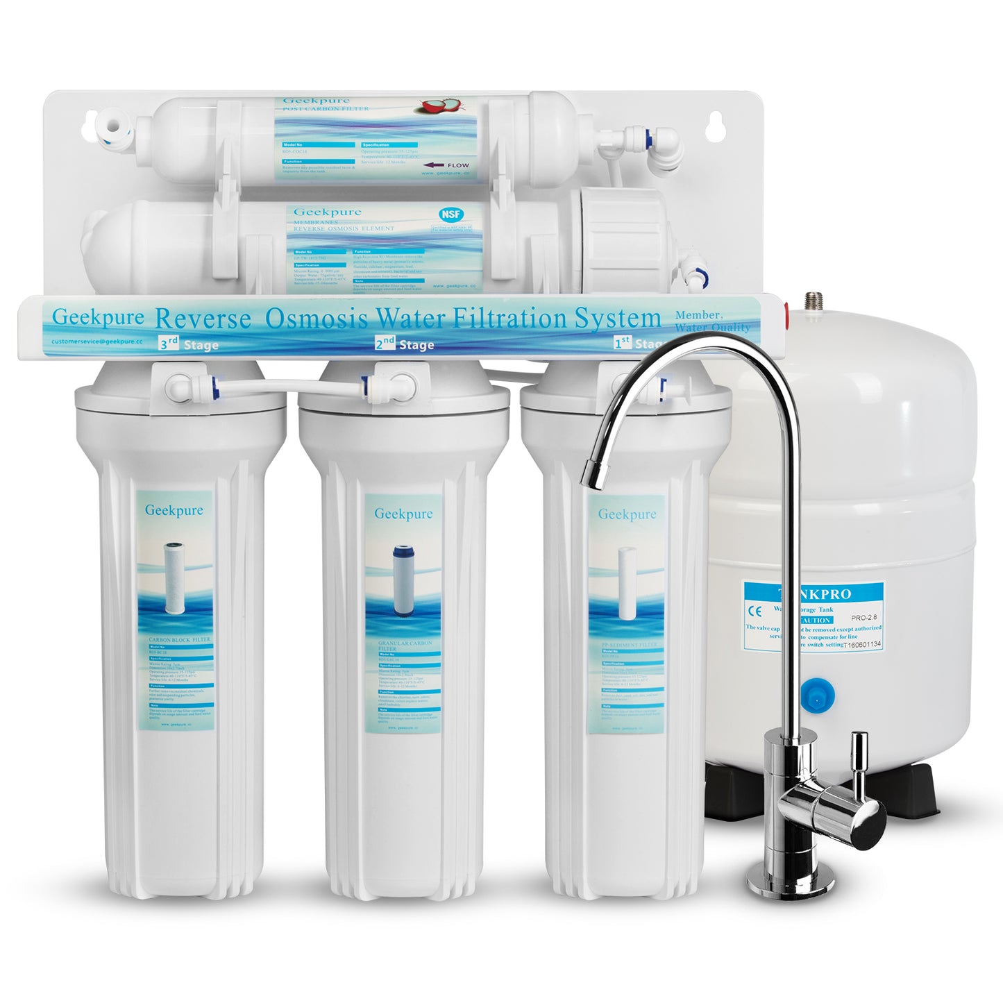 5-Stage Reverse Osmosis RO Drinking Water Filter System-75GPD