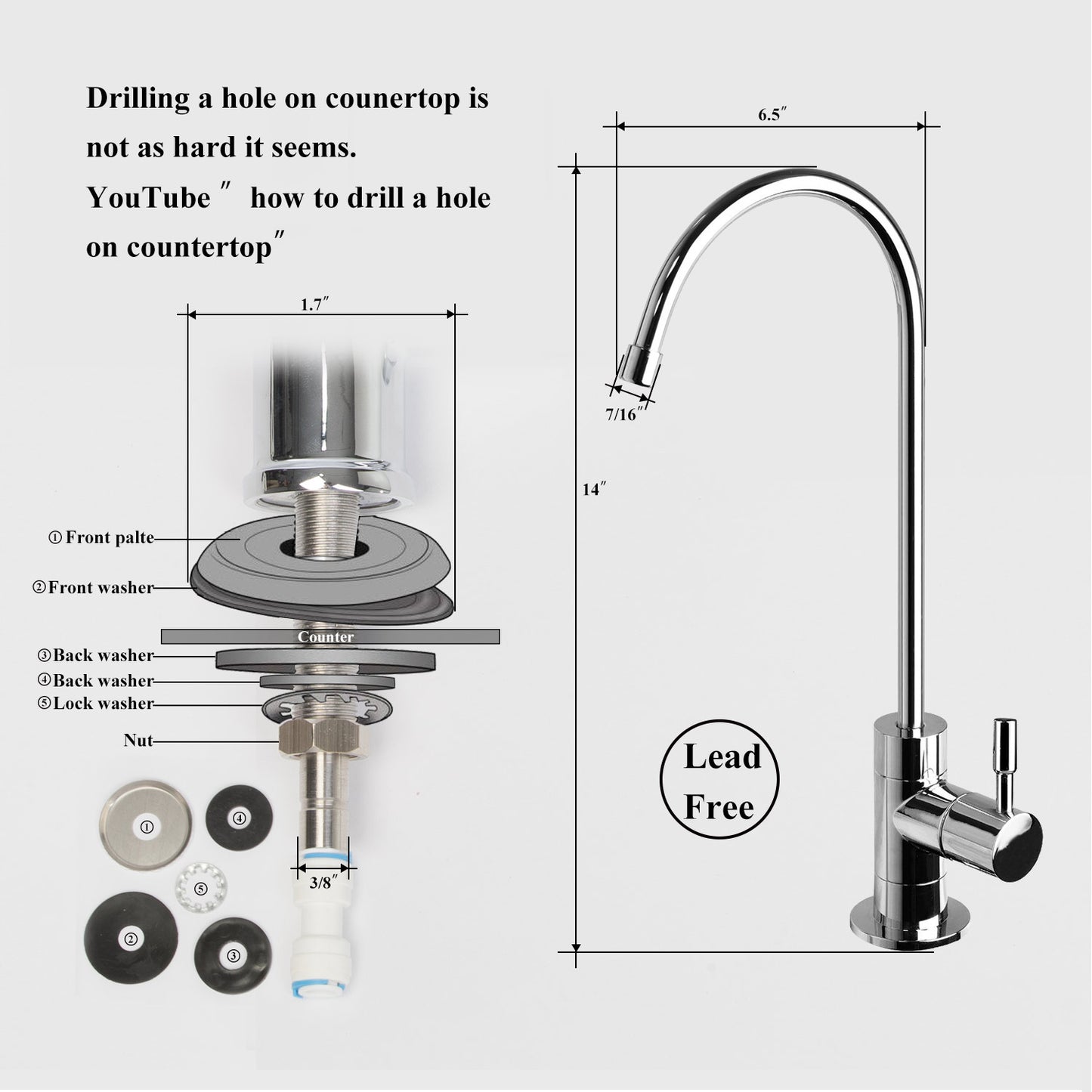 5-Stage Reverse Osmosis Water Filtration System-with Quick Change Twist Filters-75GPD