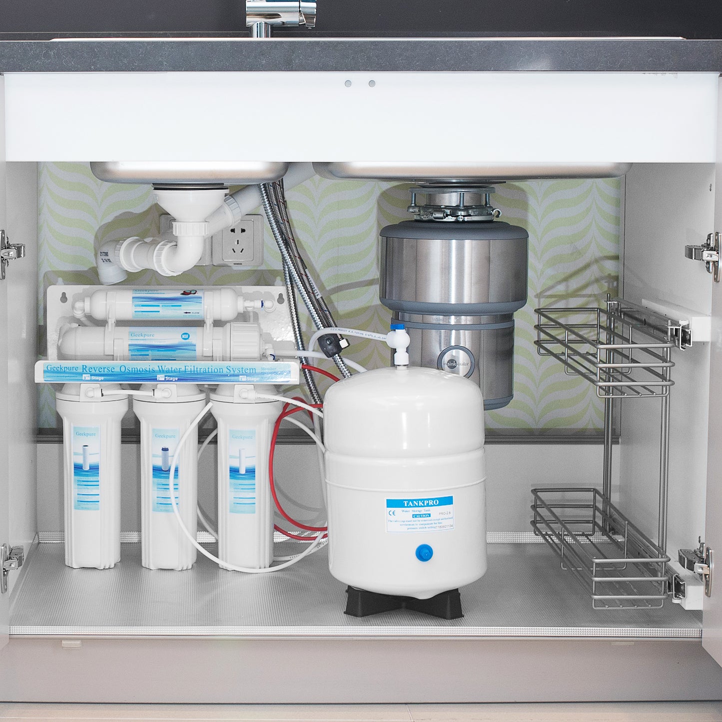 4 Units, 5-Stage Reverse Osmosis Drinking Water Filter System-75GPD