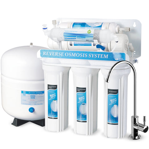 6-Stage Reverse Osmosis Drinking Water Filter System w/ Alkaline pH+ Filter-75 GPD