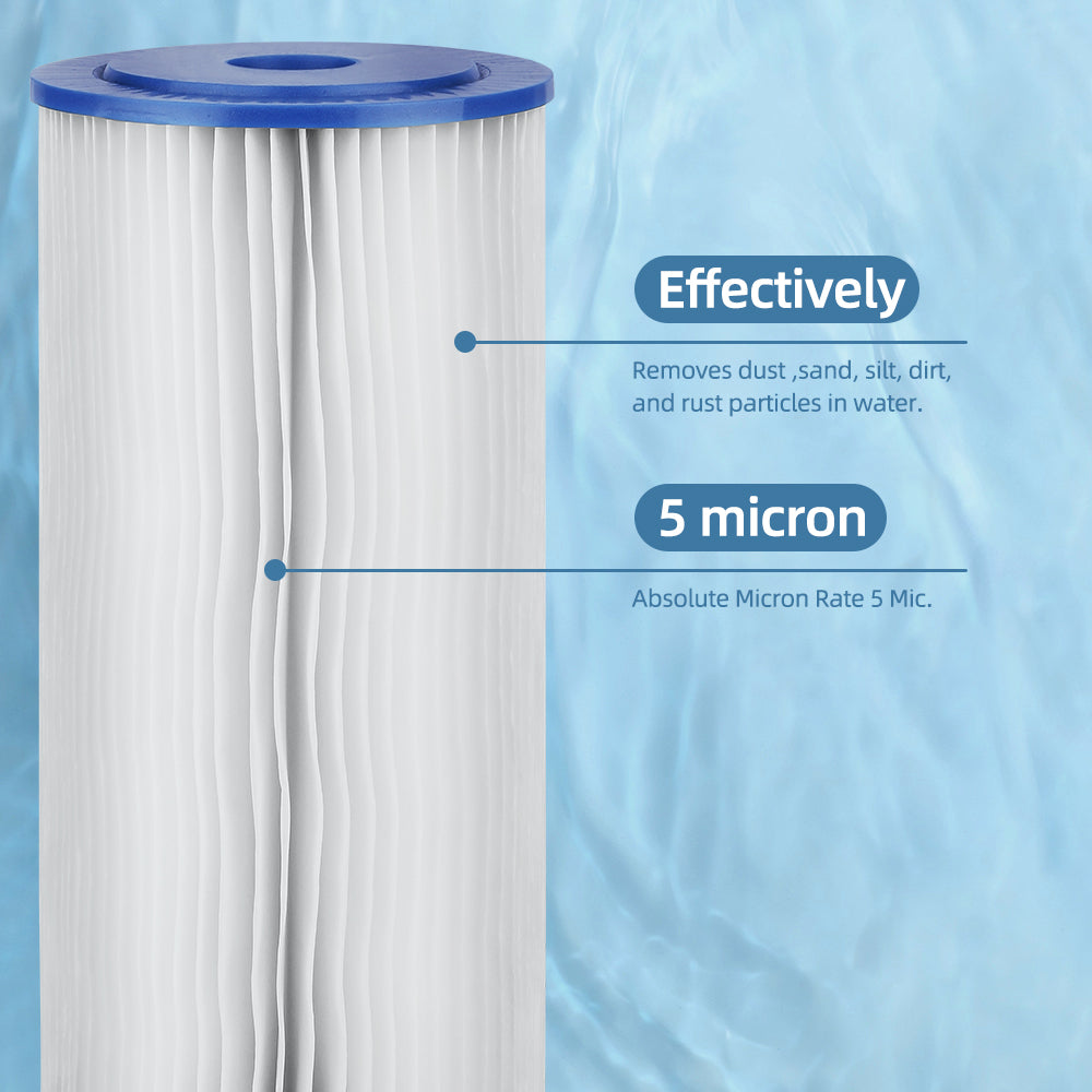 Pleated PP Sediment Filter Cartridge for Whole House Filtration (Pack 4) - 4.5" x 20"