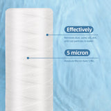 Whole House String Wound PP Sediment Replacement Filter Cartridge(5 Mic) Pack of 4 - 4.5" x 10"
