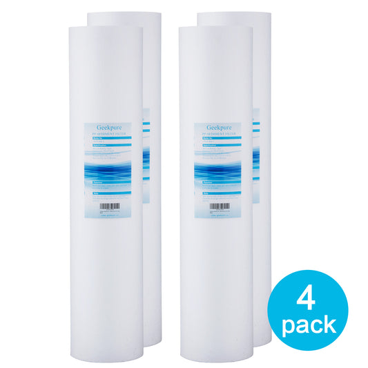 20-Inch PP Sediment Water Filter for Whole House Water Filtration (Pack of 4) -20"x4.5"