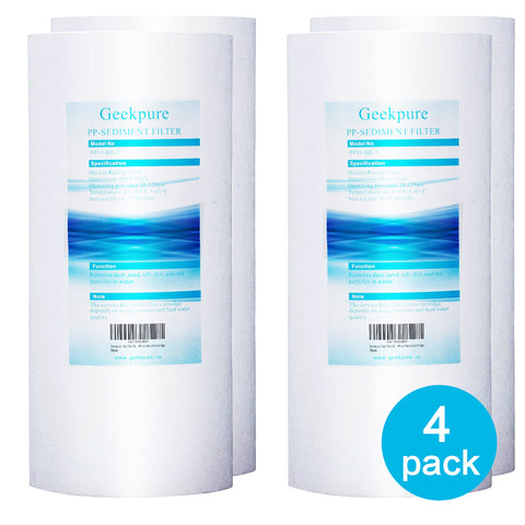 4.5"x 10" PP Sediment Filters for Whole House Water Filtration-Pack 4